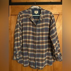 Blue and Orange Plaid American Eagle Flannel Women’s XXL Shacket